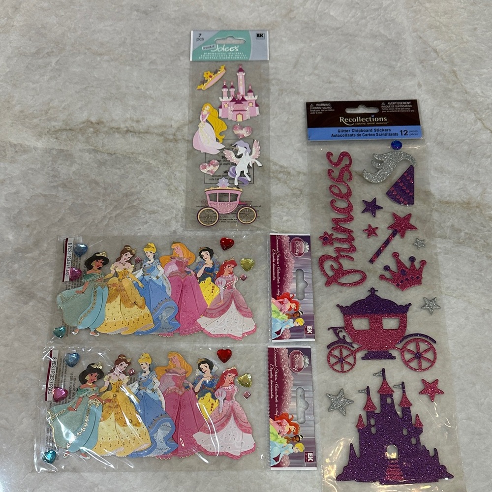Disney and more Princess Sticker Set - Pink, Purple, Silver